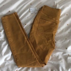 Free People mustard skinny jeans size 26